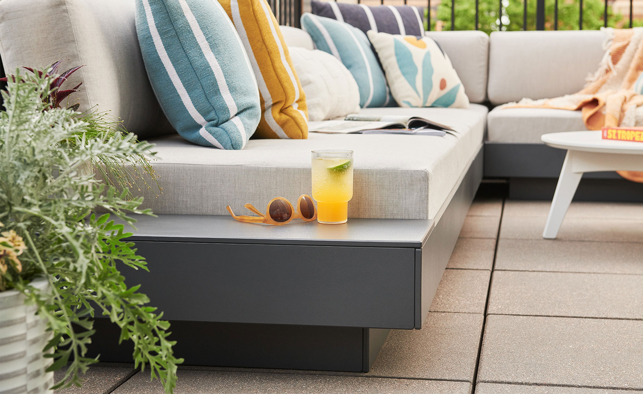 Platform One Sectional Sofa & Ottoman Bundle A