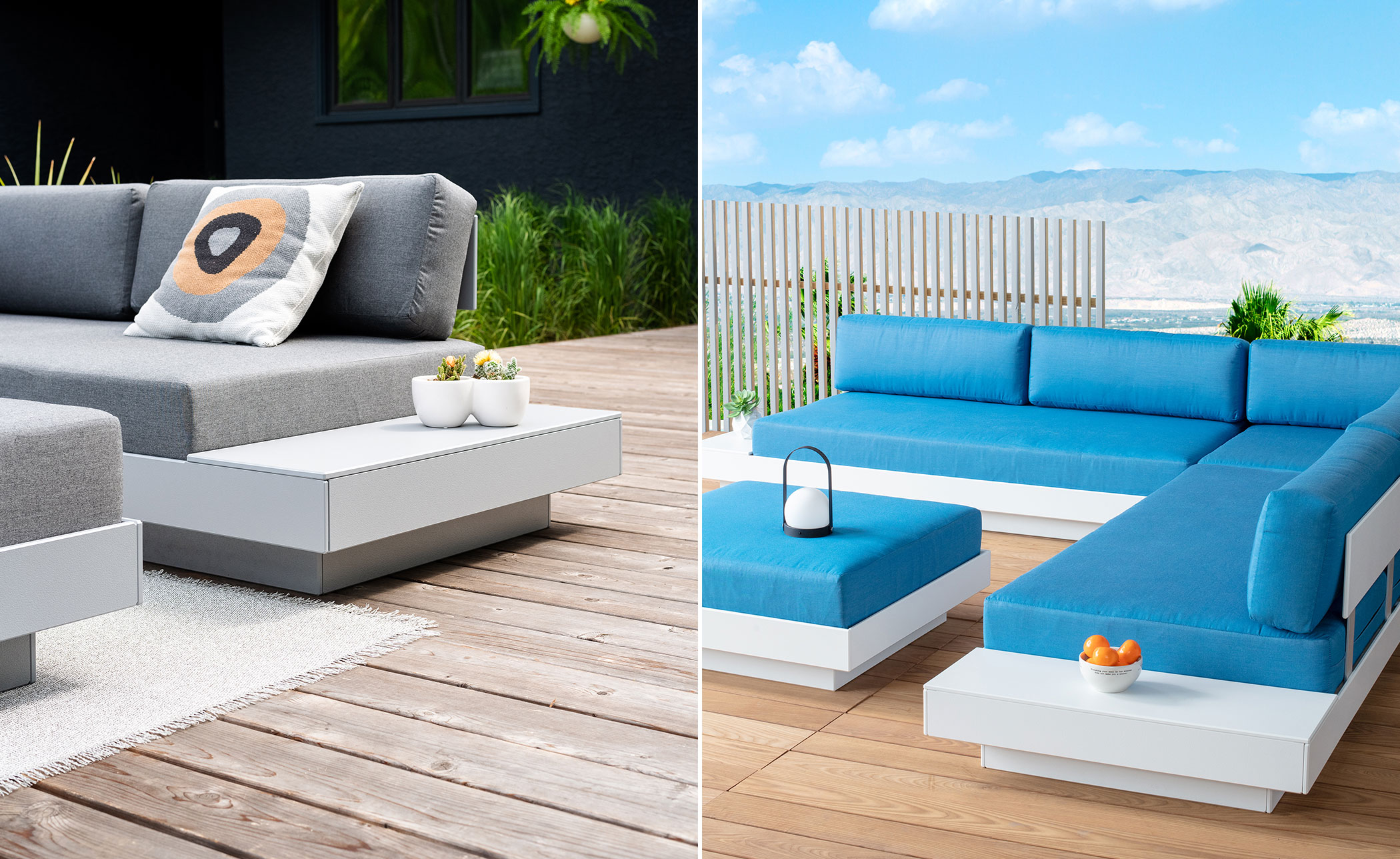 Platform One Sectional Sofa & Ottoman Bundle A