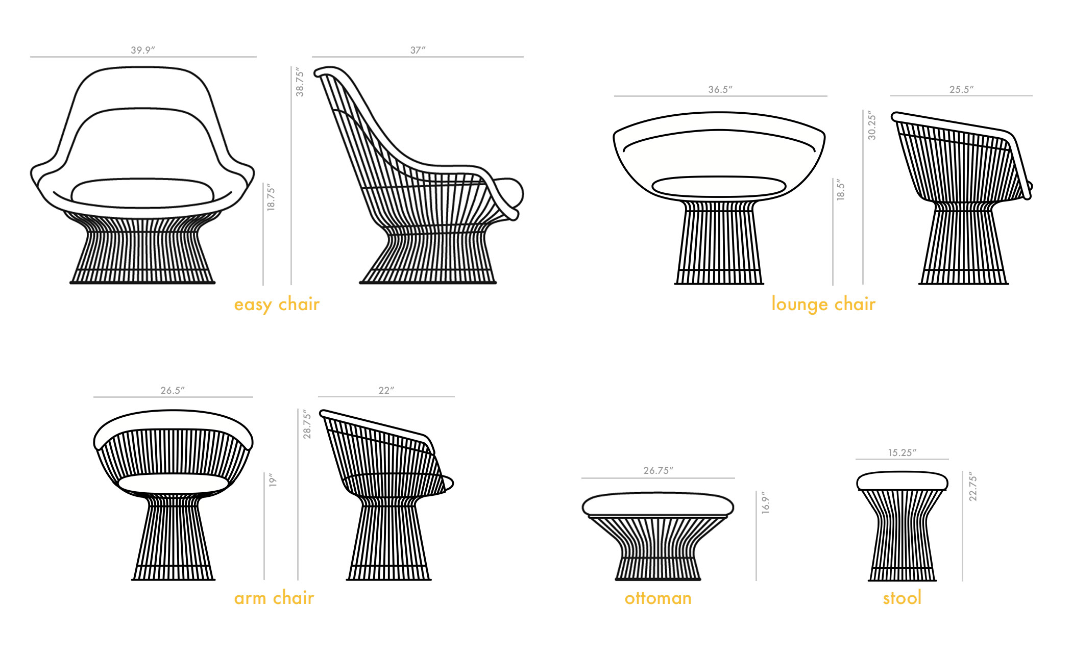 platner arm chair