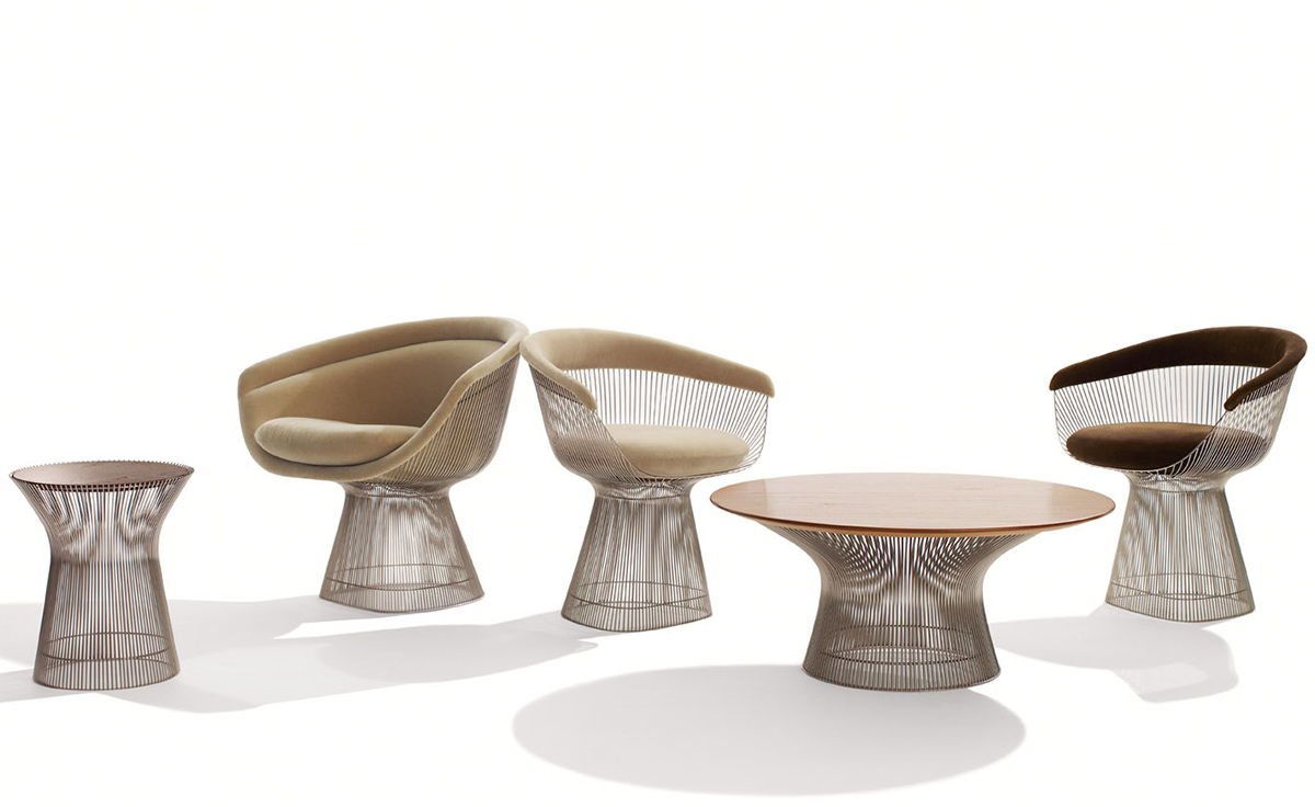 platner nickel coffee table 42.25" dia.