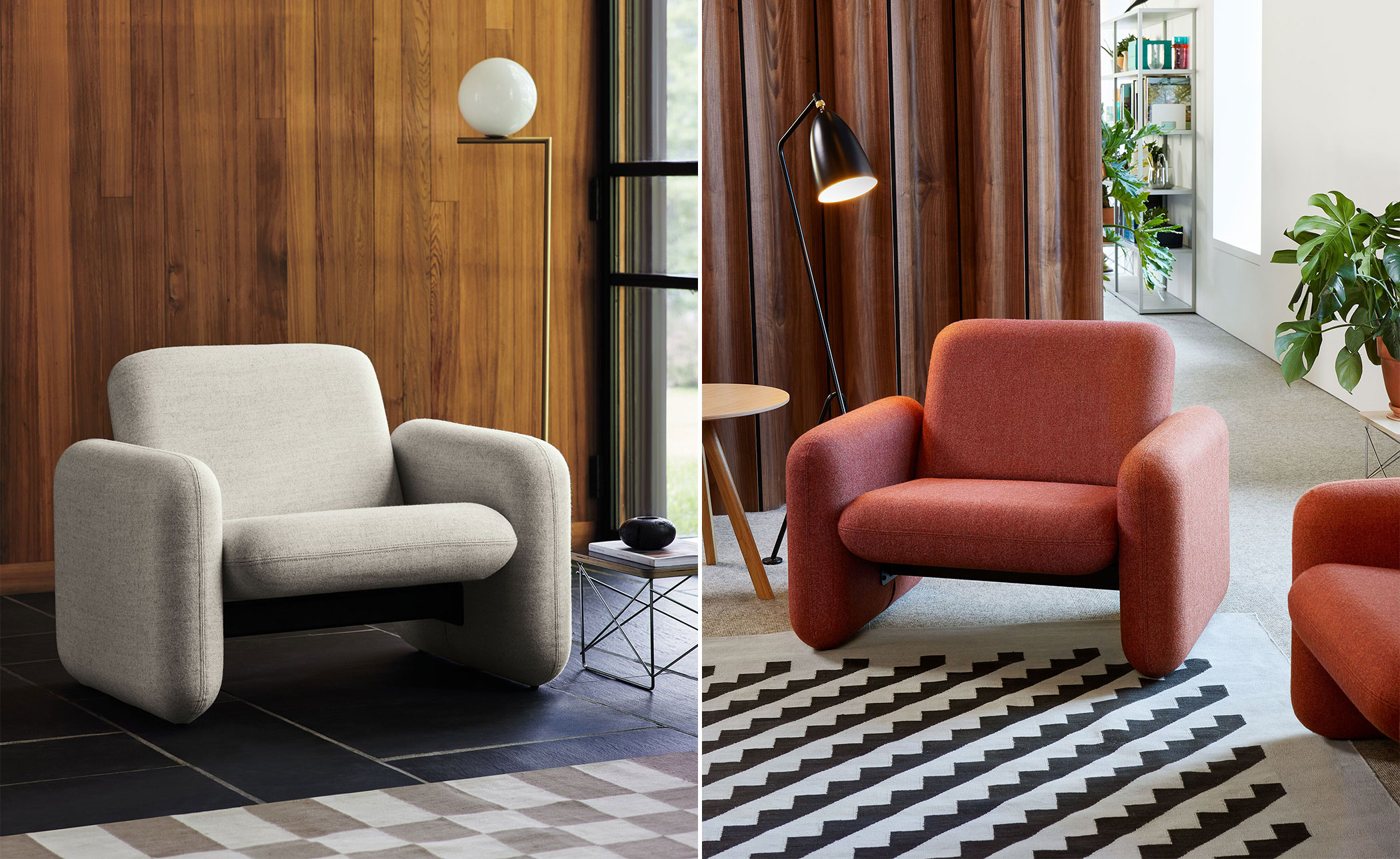ray wilkes two seat chiclet sofa