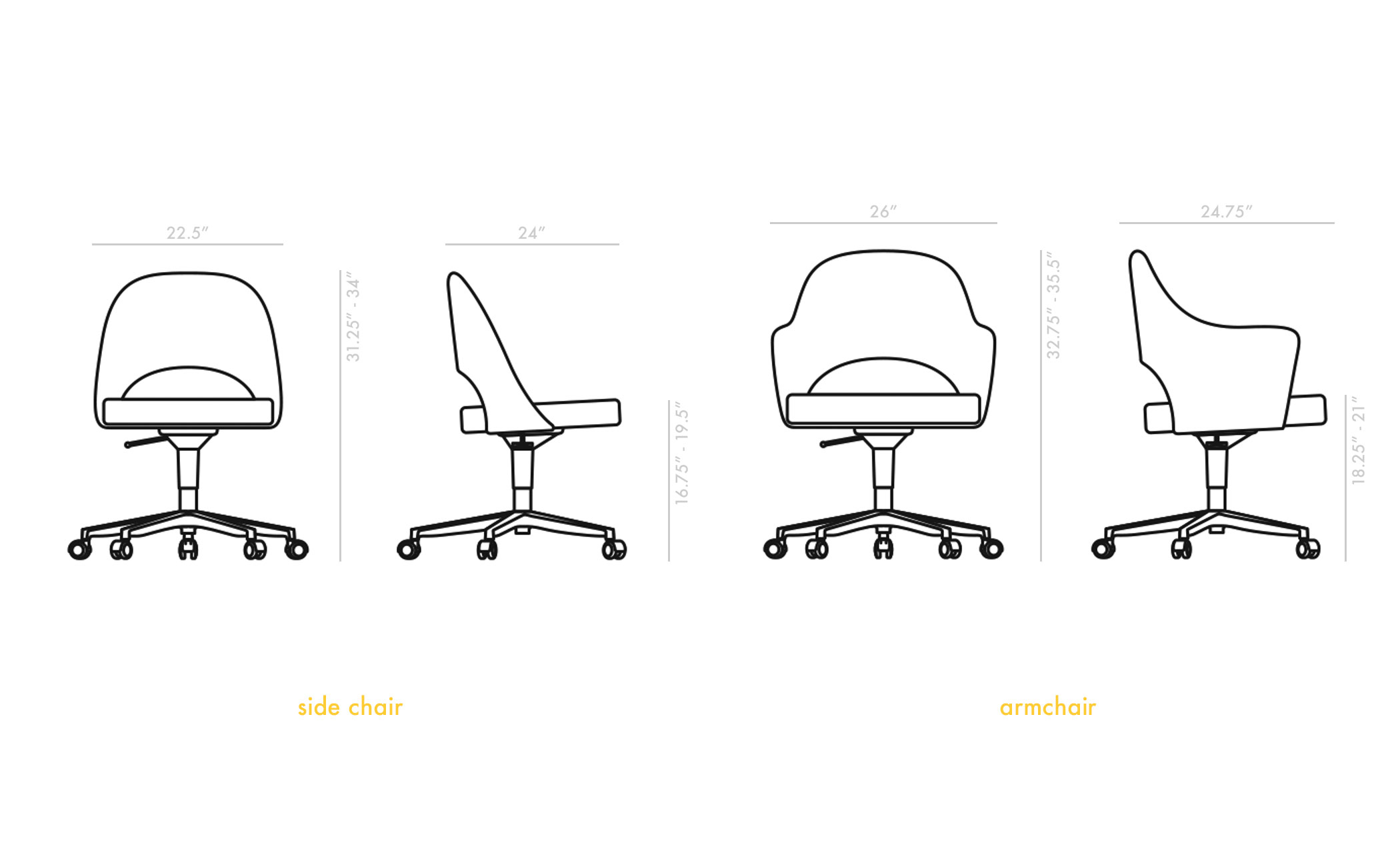 saarinen executive swivel arm chair