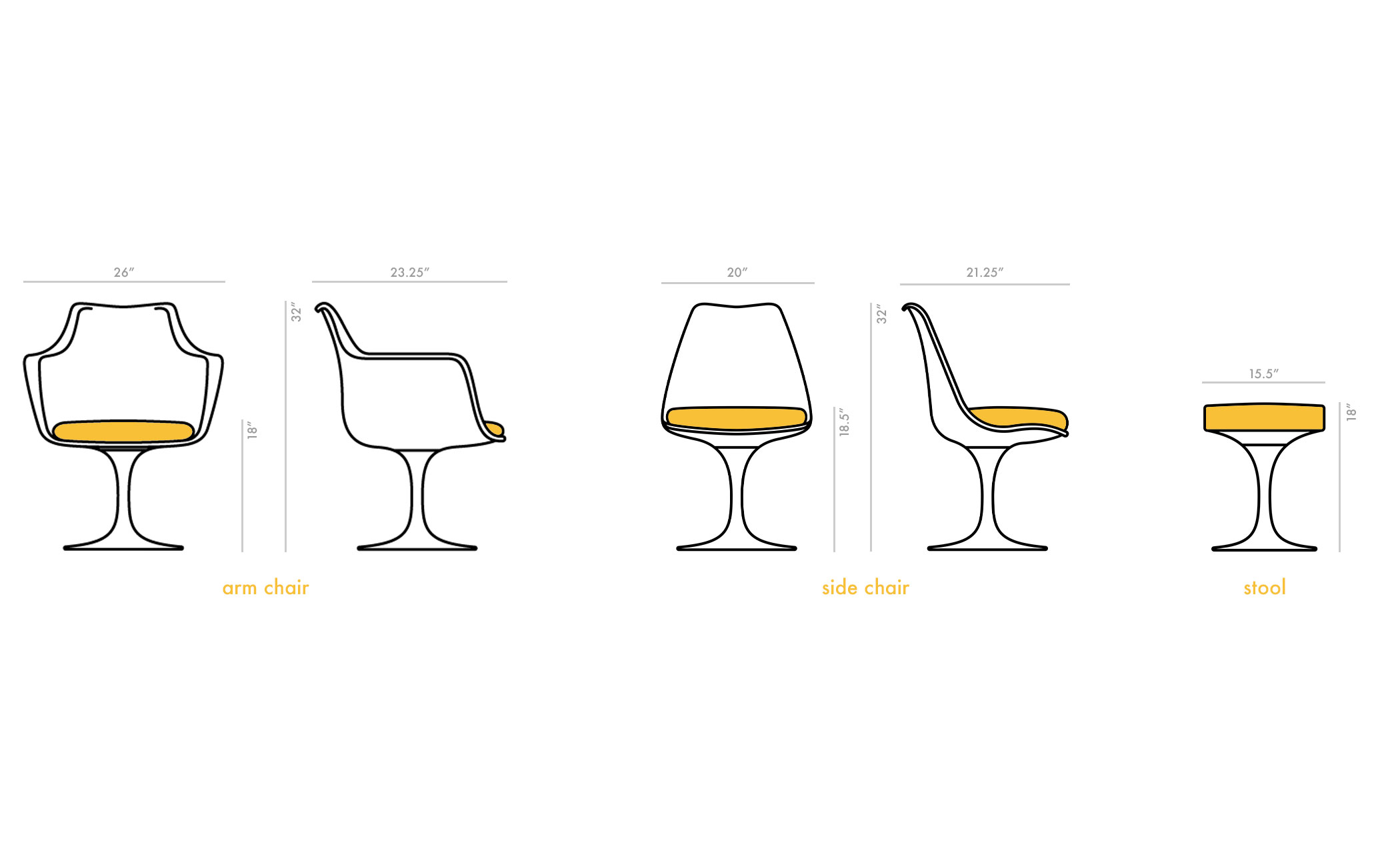 saarinen white tulip arm chair