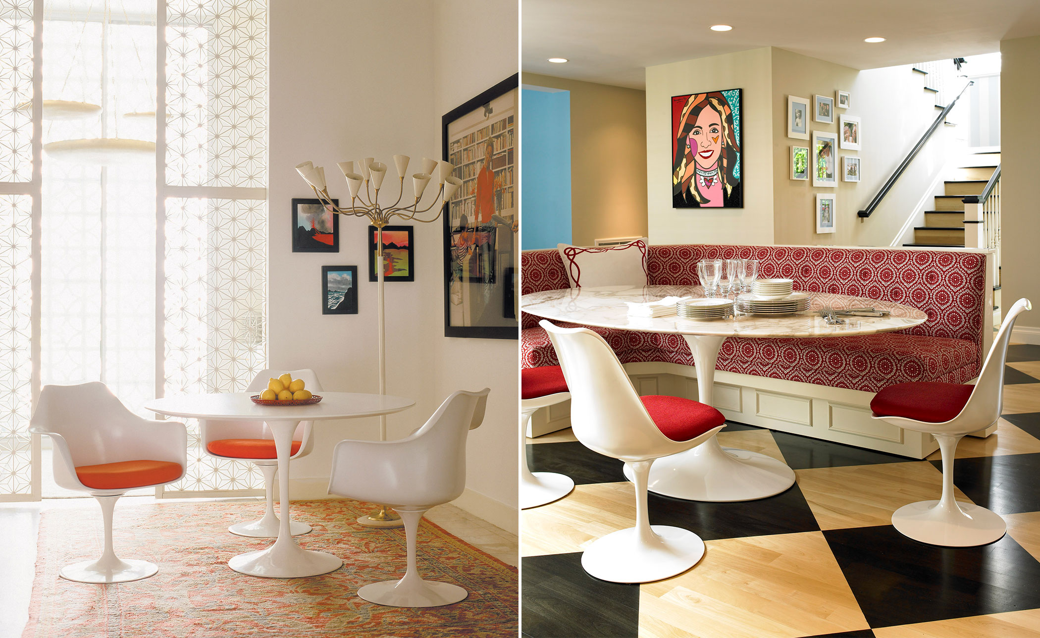 saarinen white tulip arm chair