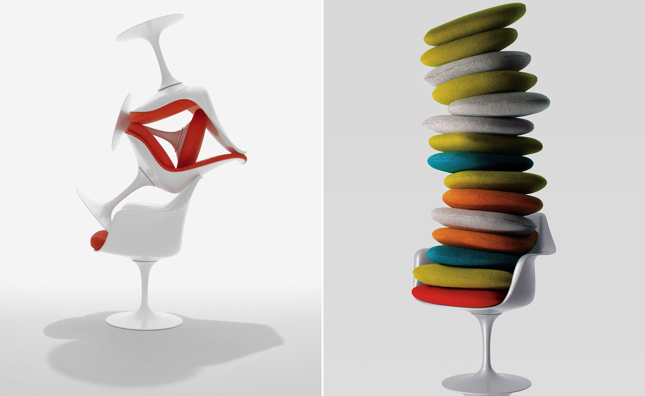 saarinen black tulip side chair