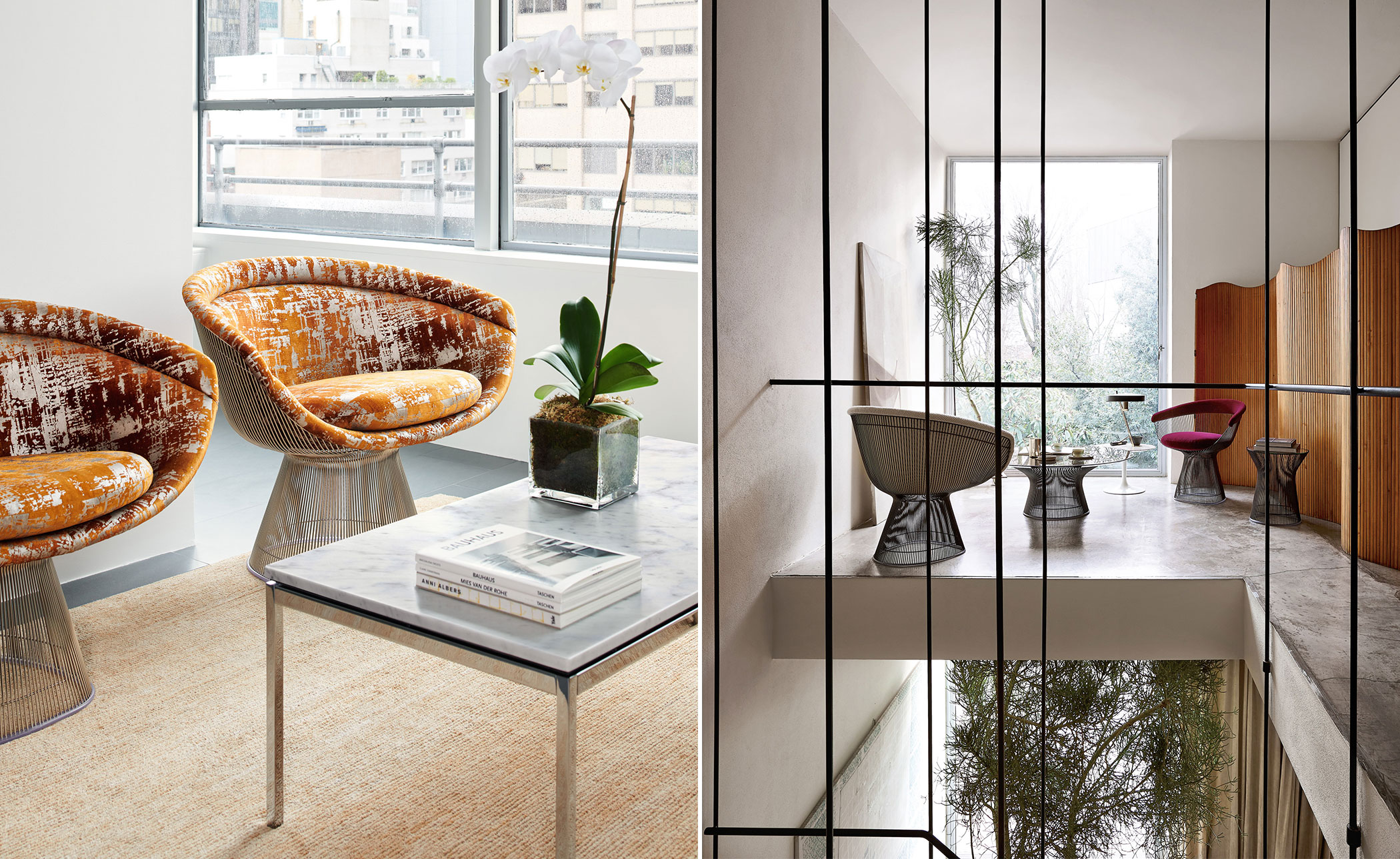 platner gold plated arm chair