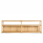 open plan long and low bookcase
