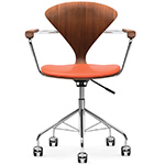 cherner task arm chair with upholstered seat