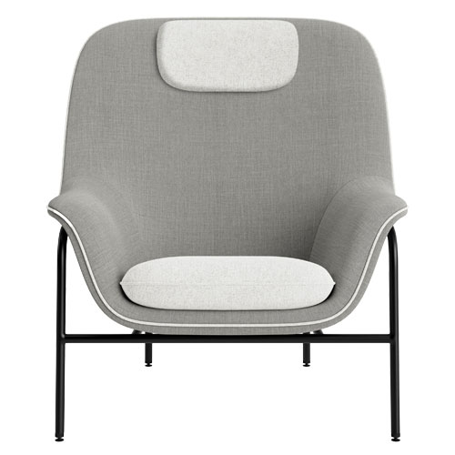 Drape High Back Lounge metal base