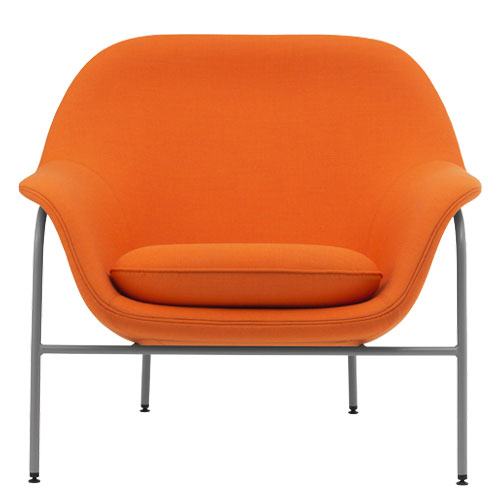 Drape Low Back Lounge metal base