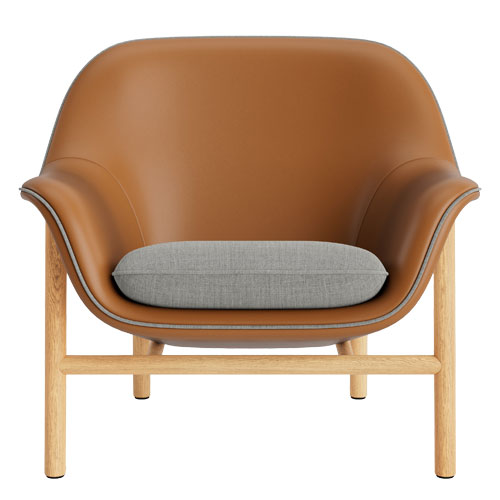 Drape Low Back Lounge wood base