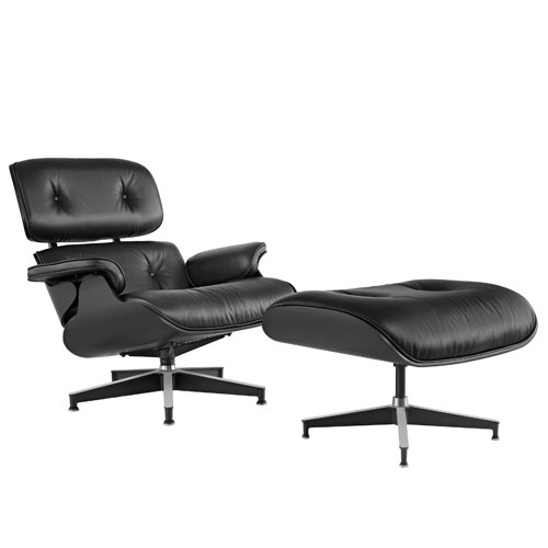 ebony eames lounge chair & ottoman