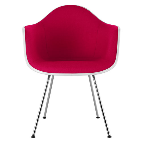 eames upholstered armchair with 4 leg base