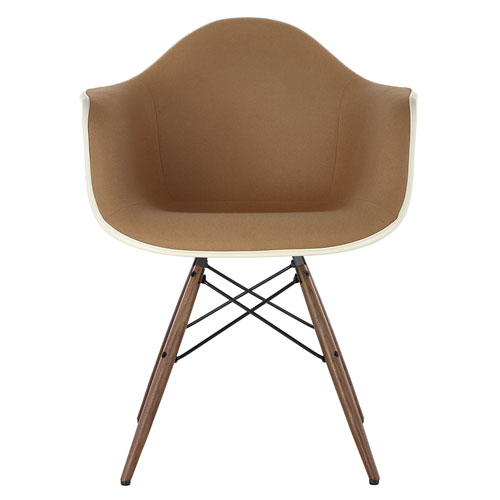 eames upholstered armchair with dowel base