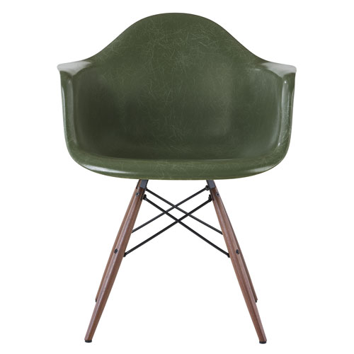 eames molded fiberglass armchair with dowel base