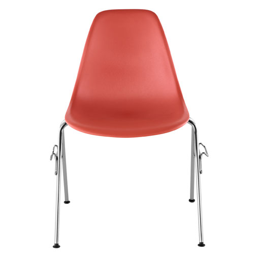 eames molded plastic side chair with stacking base