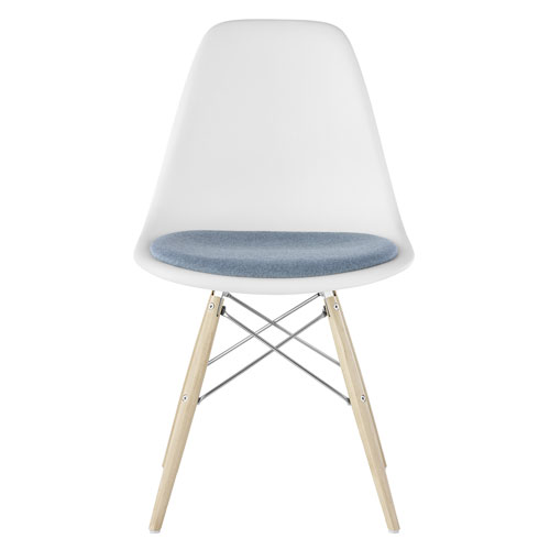 eames dowel base side chair with seat pad